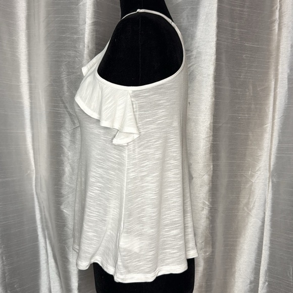 Aeropostale Spaghetti Strap Ruffle White Sleeveless Blouse Women’s Size Small - Picture 5 of 8